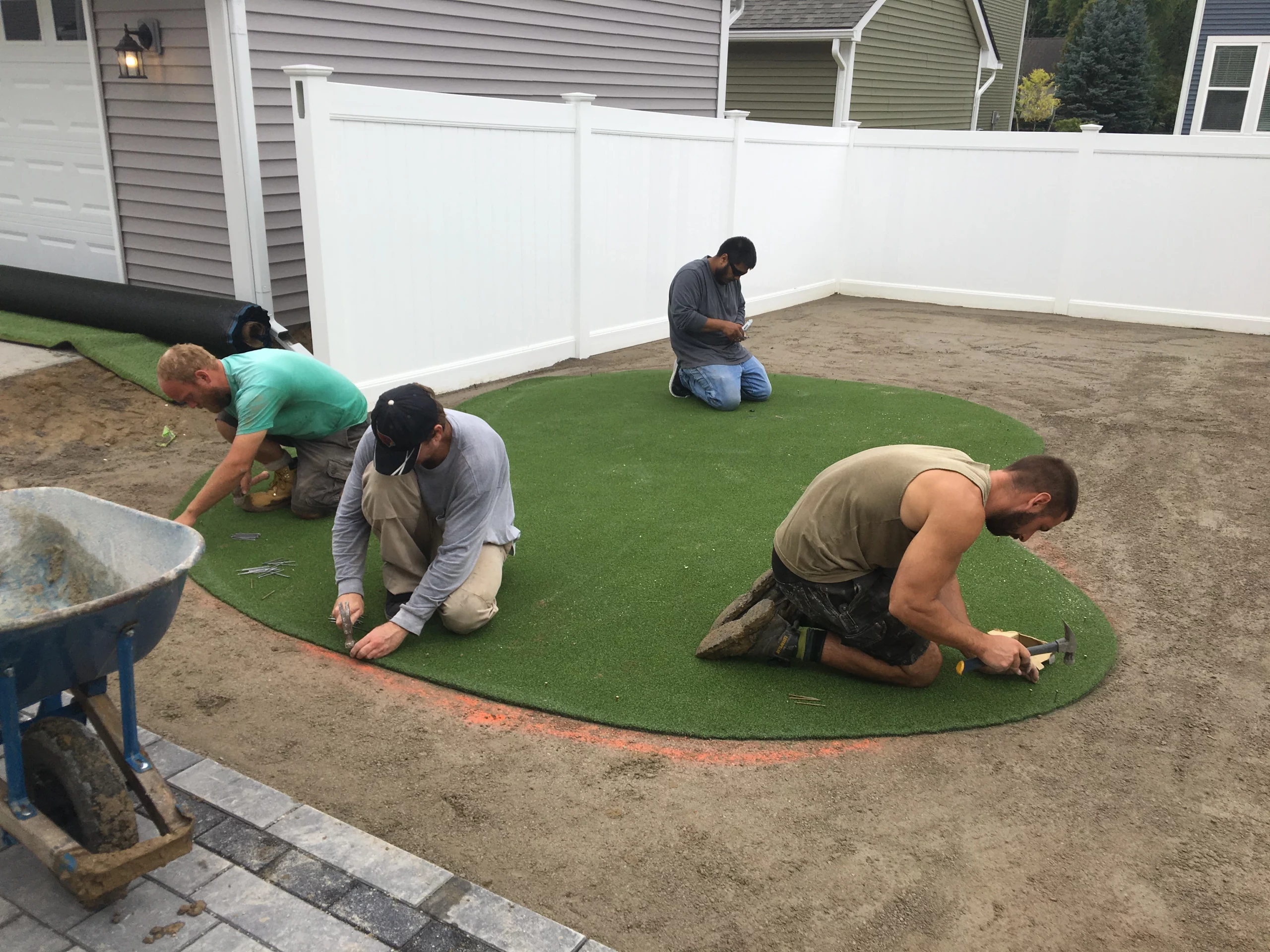 Synthetic turf installation team in Euless